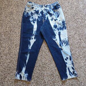 Vintage Gitano Bareback High Rise Jeans 20W Short 32X26 Acid Wash Bleached Denim